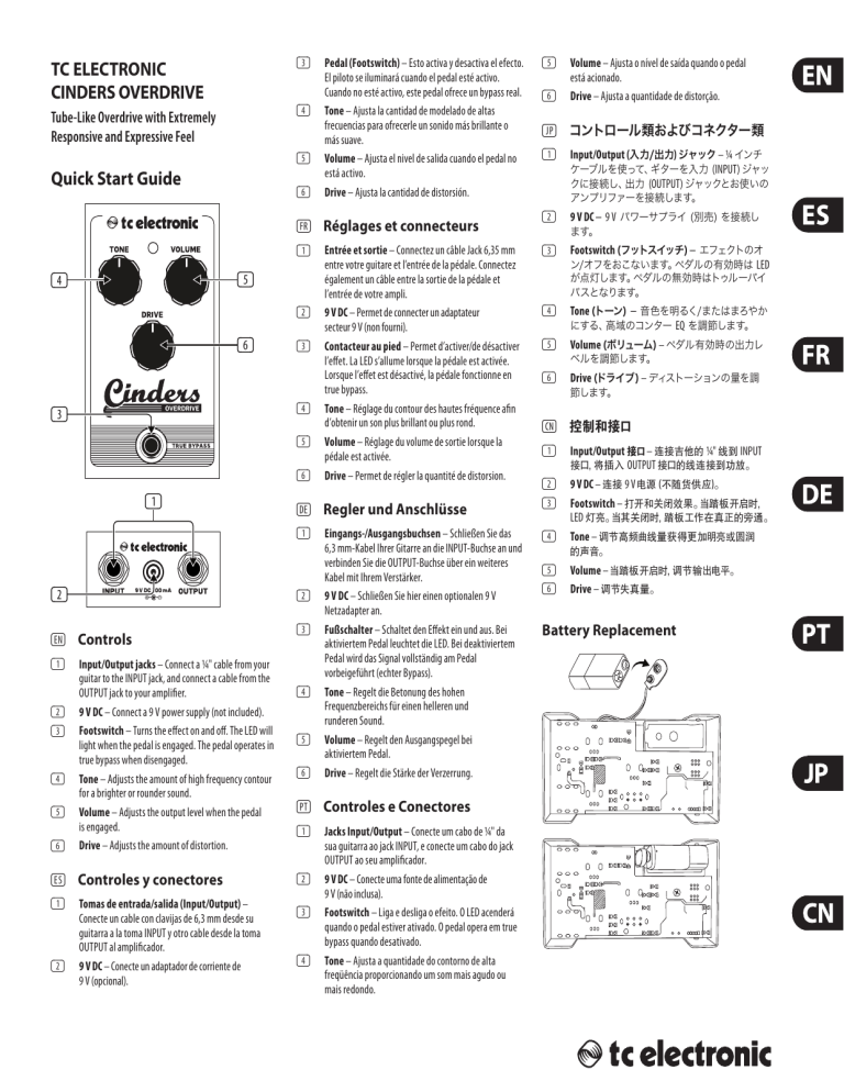 Tc Electronic Cinders Overdrive Owner S Manual Manualzz