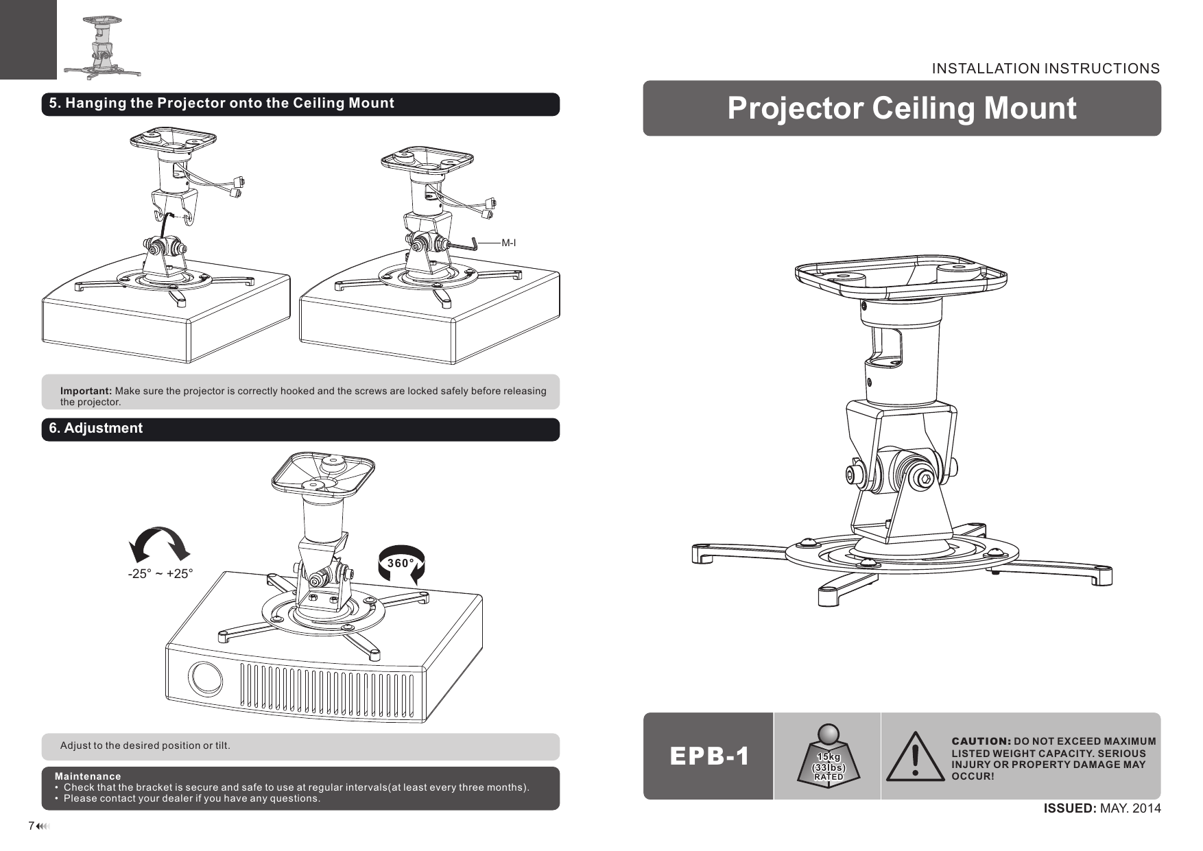 Projector Ceiling Mount Manualzz Com