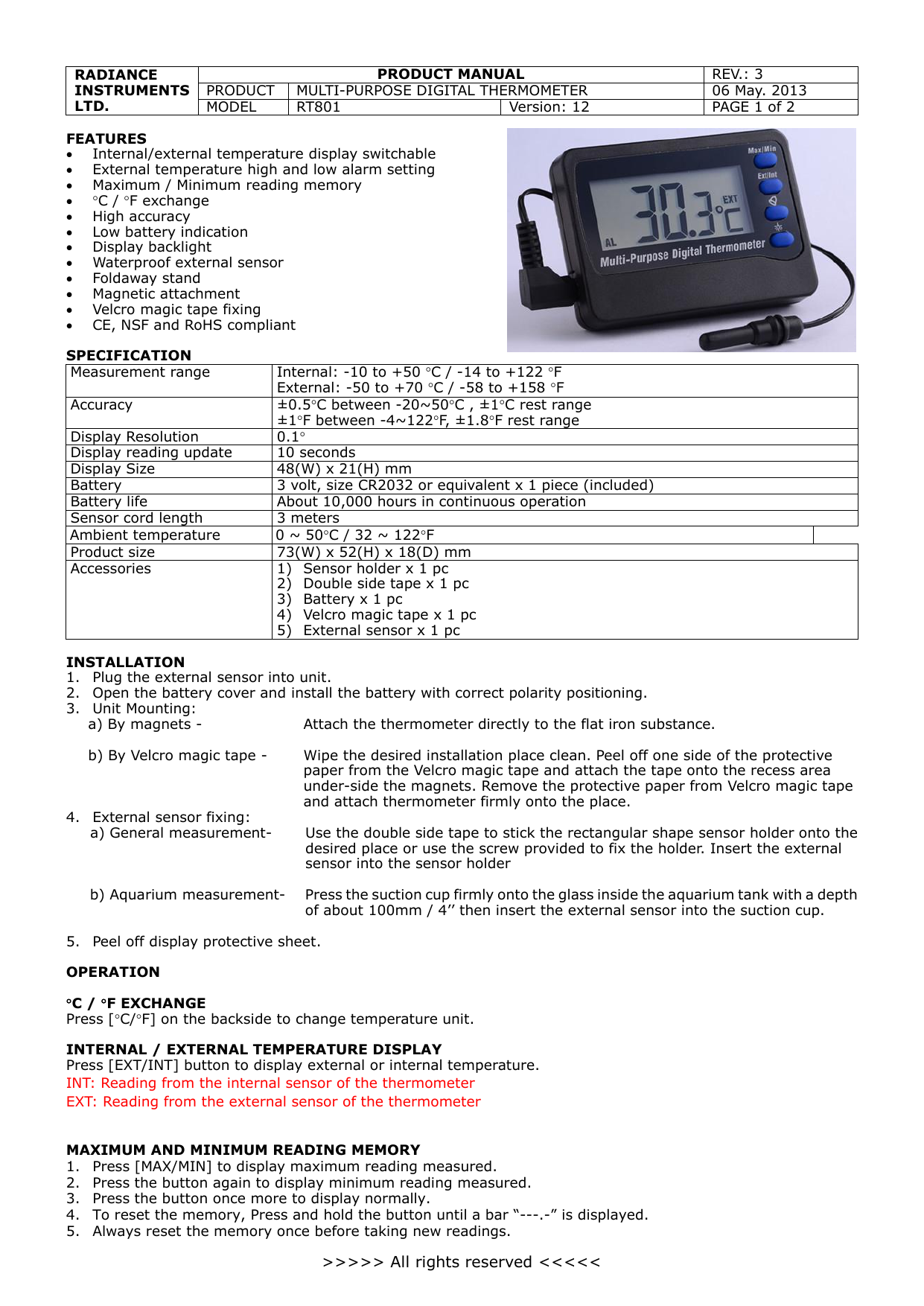 external temperature controller