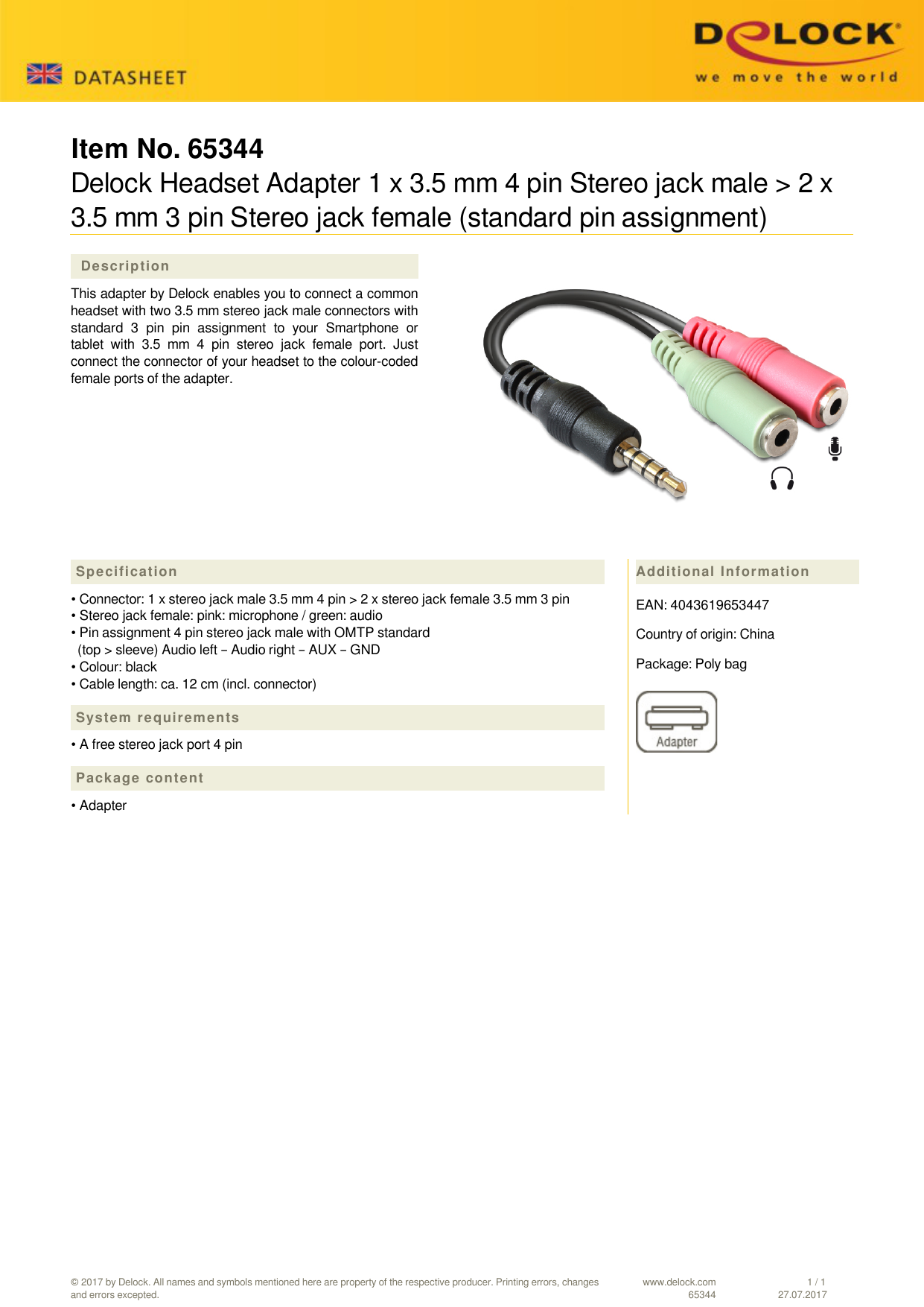 green and pink headset adapter