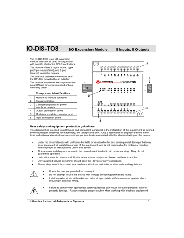 UNITRONICS I/O EXPANSION MODULE IO-DI8-TO8-L 8 DI/8TO 