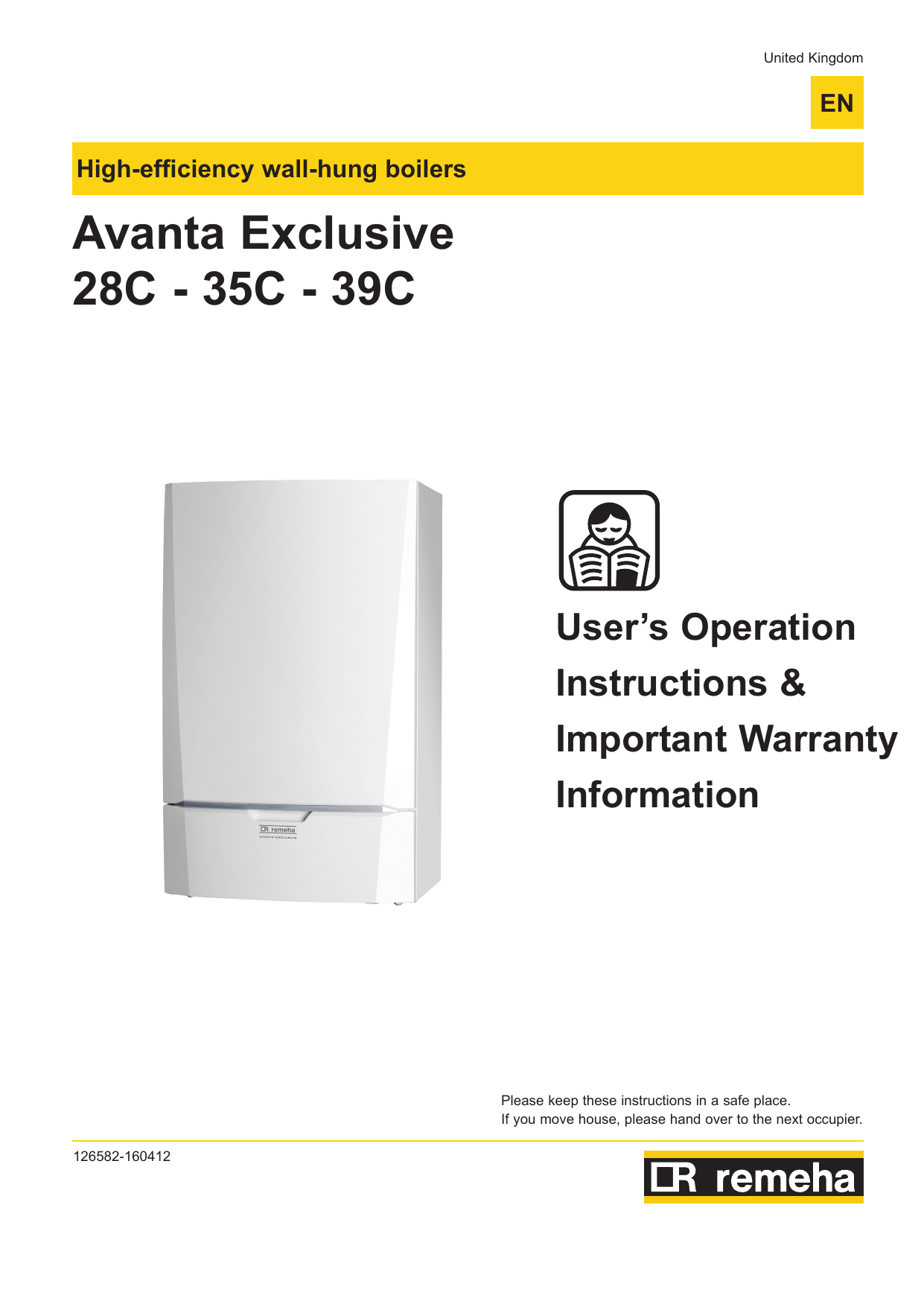 REMEHA Avanta Exclusive 39C Users Operation Instructions & Important Warranty Information Manualzz