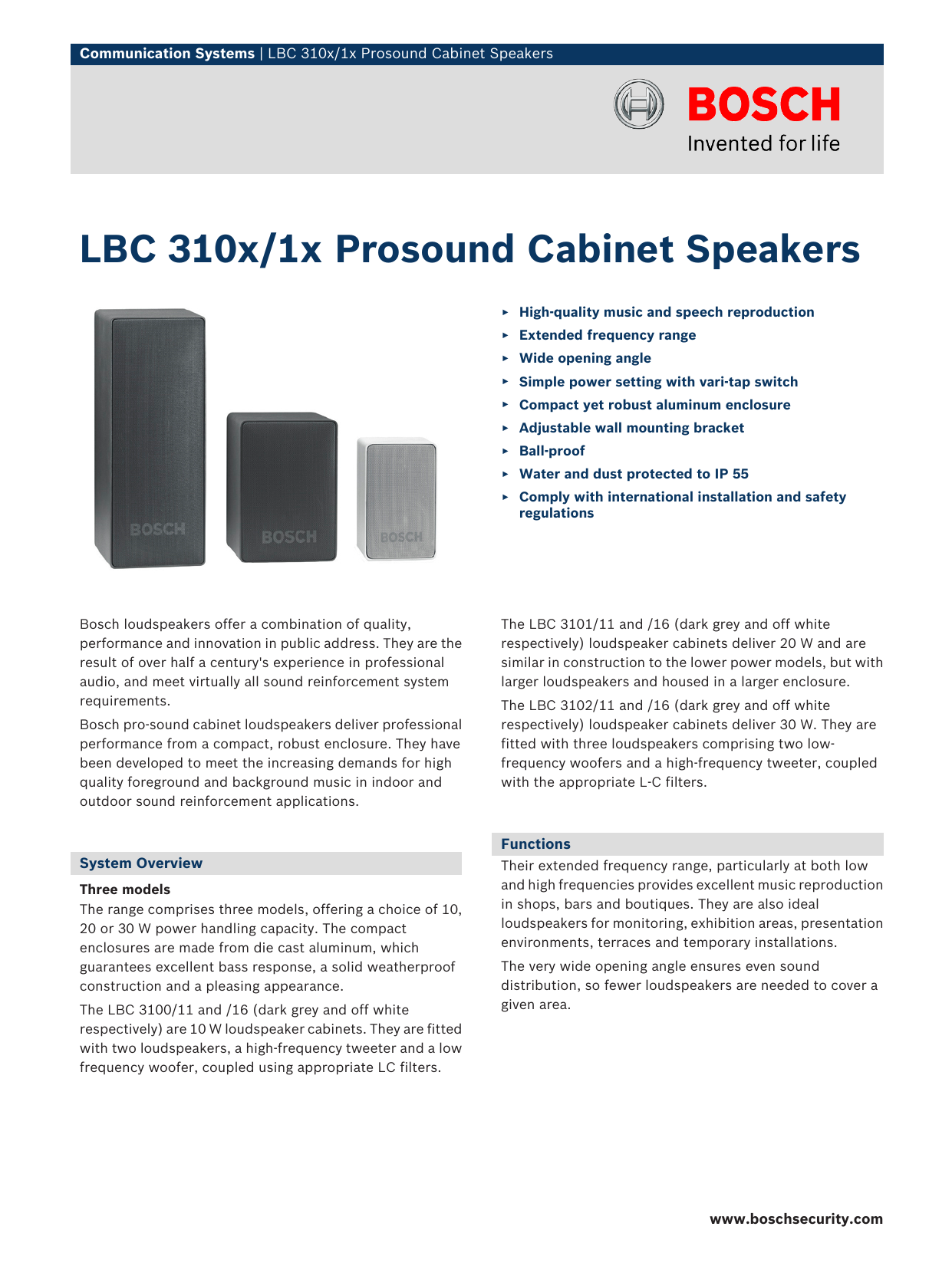 bosch wall mount speakers