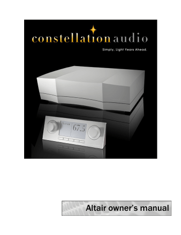 Altair owner`s manual | Manualzz