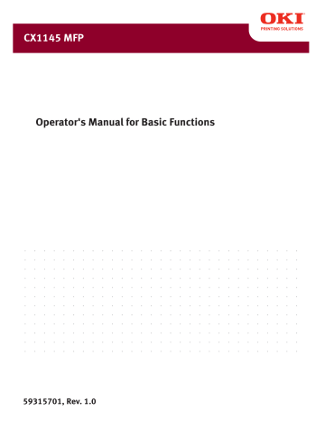 Operator`s Manual for Basic Functions CX1145 MFP | Manualzz