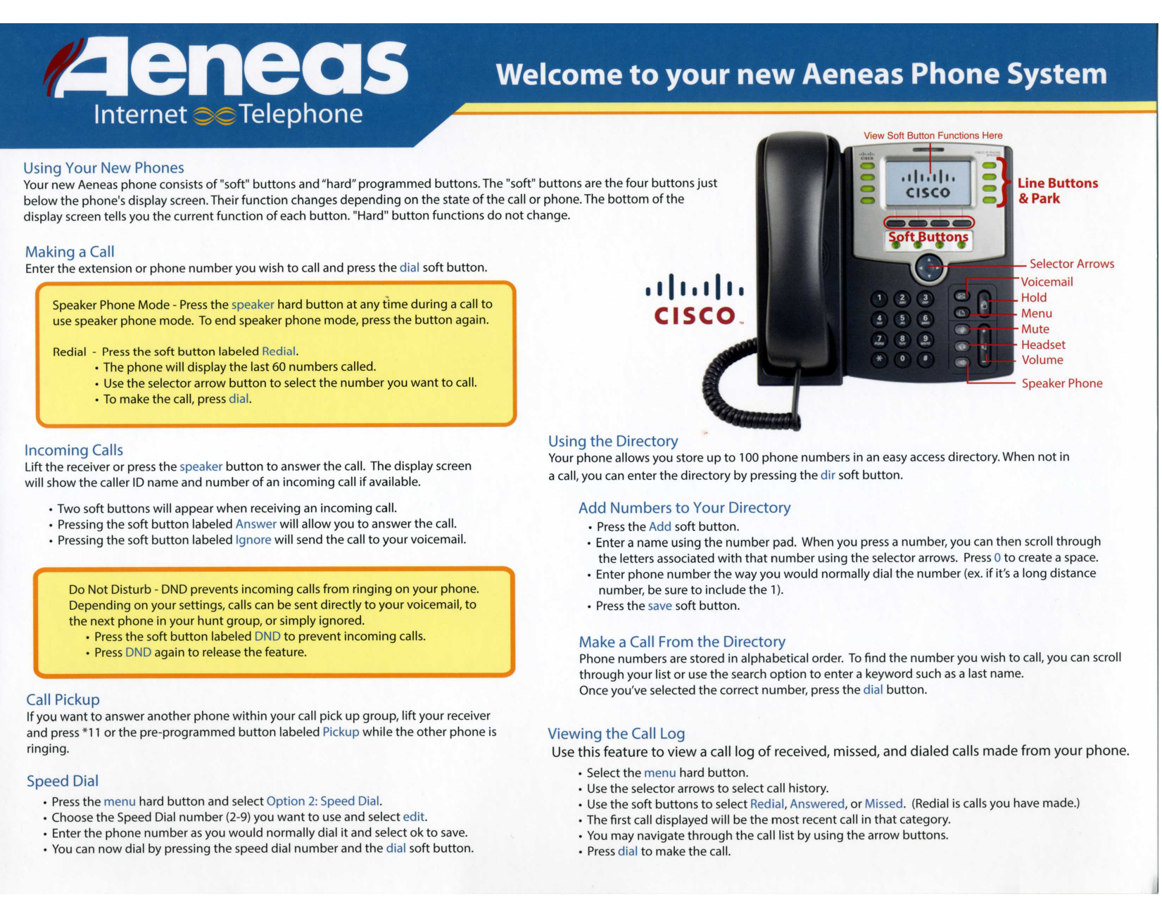 Using Your New Phones Aeneas Internet And Telephone Manualzz