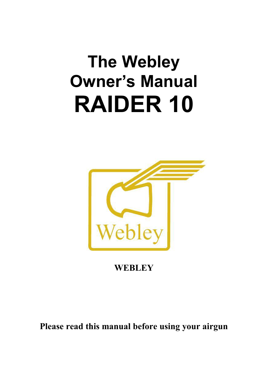 Webley Raider 10 Manual