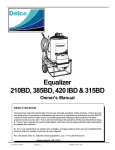DELCO Equalizer 210BD, 385BD, 420 IBD &amp; 315BD Owner's Manual