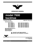 Amerequip 7600 backhoe Operator's Manual