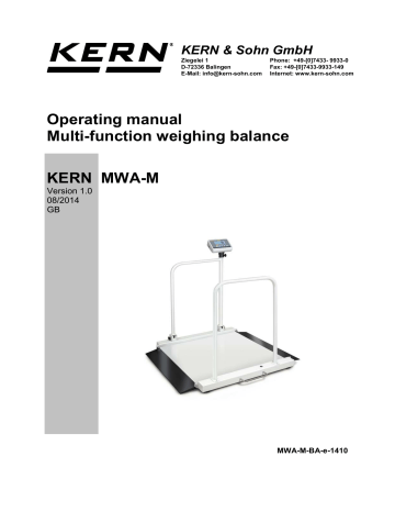 Operating manual Multi-function weighing balance KERN MWA-M | Manualzz