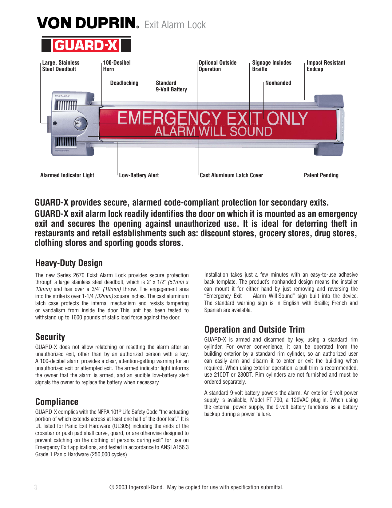 Von Duprin Guard Manualzz Com