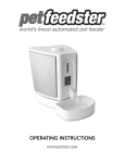 Pet Feedster Operating Instructions
