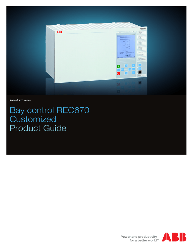 Product guide, REx670 1.1 customized | Manualzz