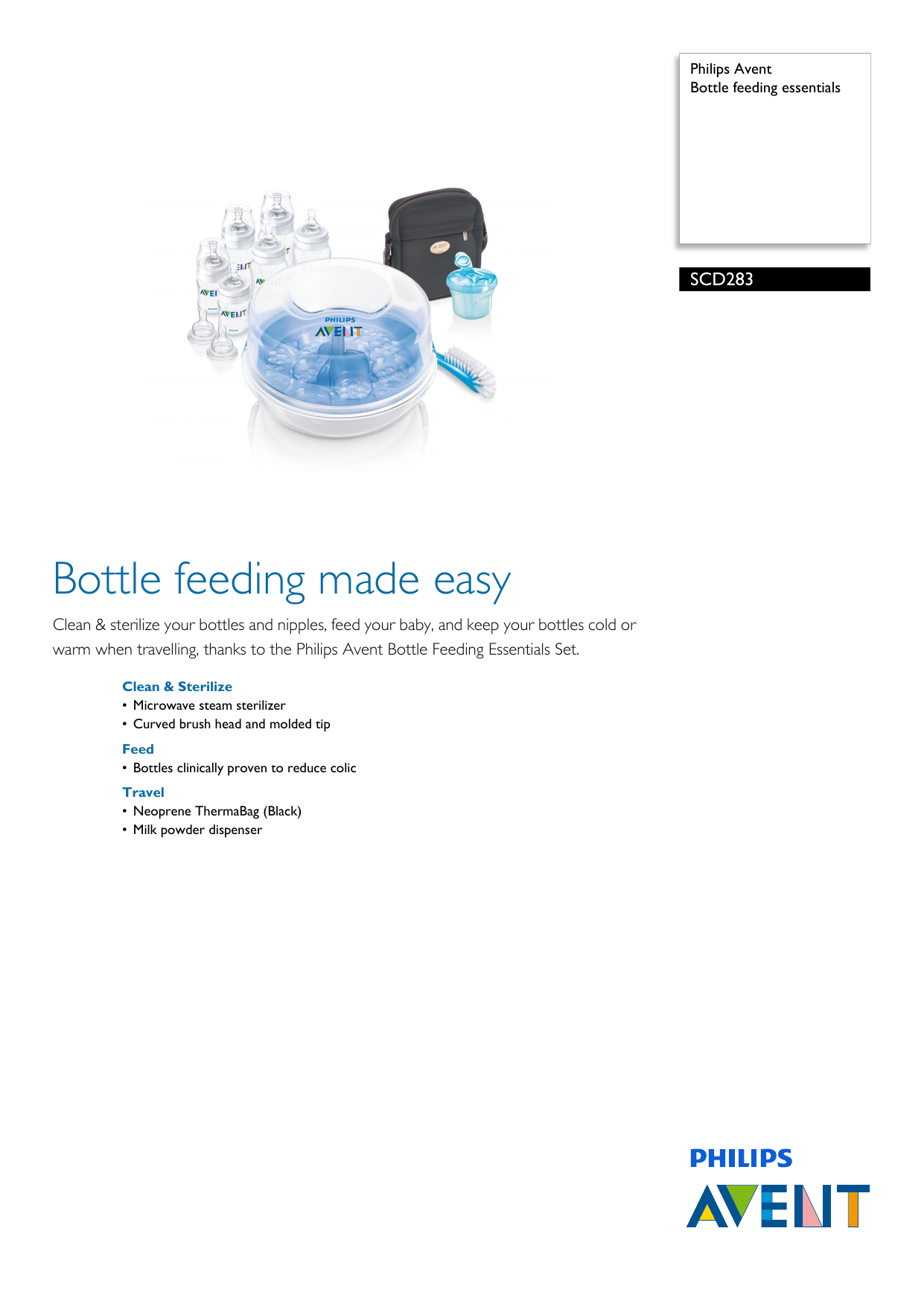 avent bottle feeding essentials set