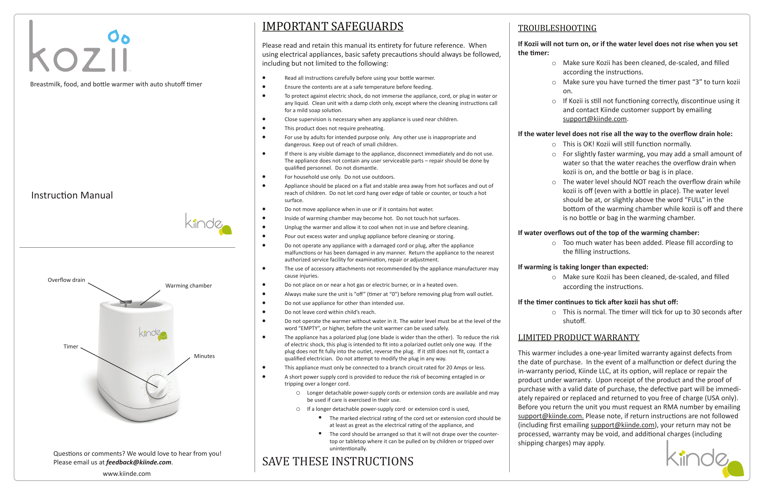 Kiinde bottle sales warmer manual