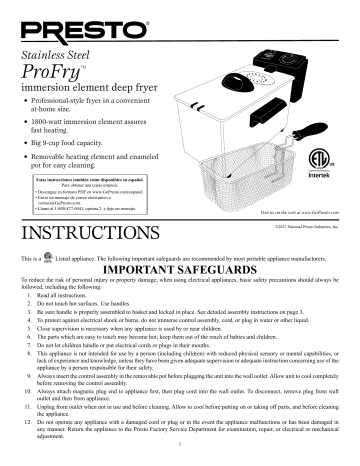 Presto 5461 ProFry Deep Fryer