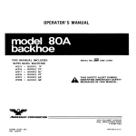 Amerequip W395 80A Backhoe Operator's Manual