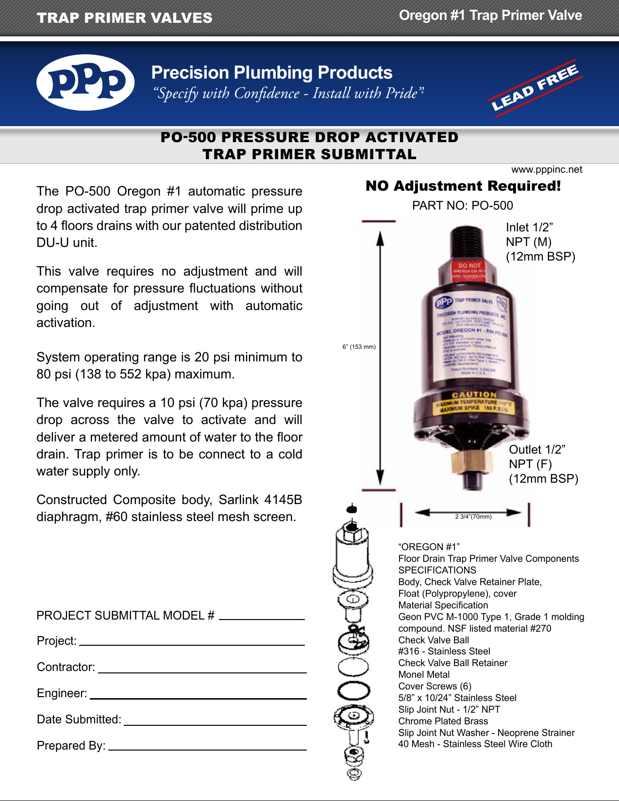 Oregon 1 Precision Plumbing Products Manualzz Com