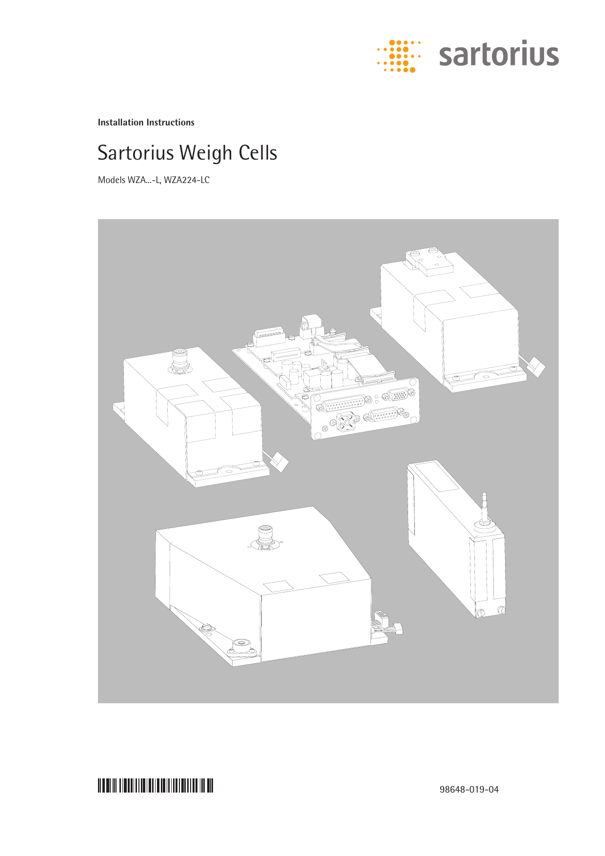 Sartorius Weigh Cells Models Wza L Wza224 Lc Manualzz