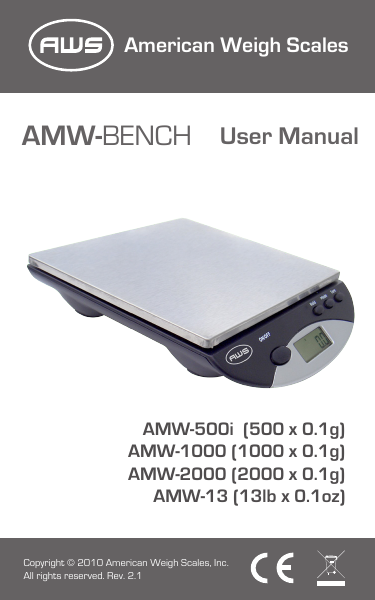 AMW-13 COMPACT DIGITAL BENCH SCALE, 13LB X 0.1OZ - American Weigh
