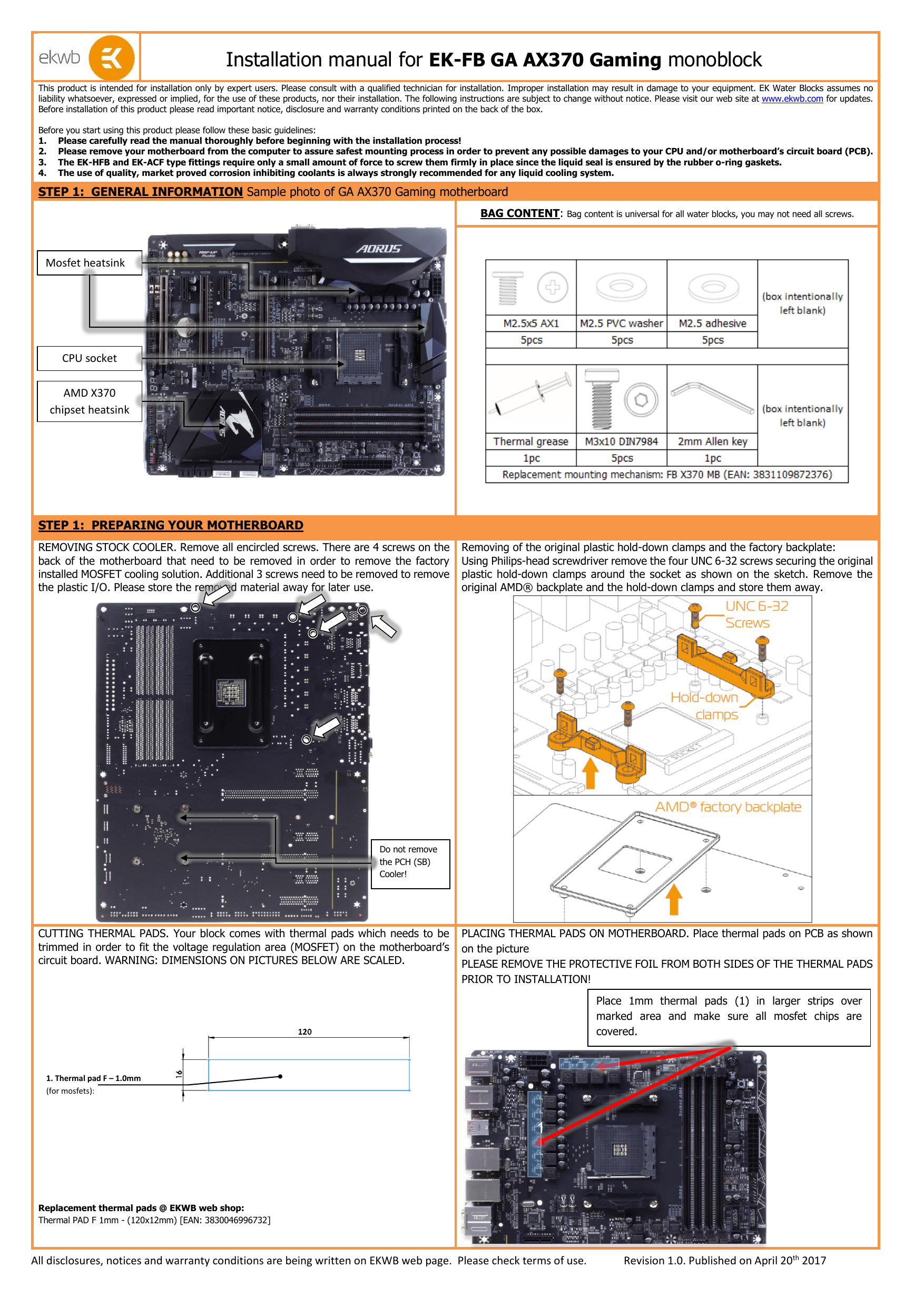 Installation Manual For Ek Fb Ga Ax370 Gaming Monoblock Manualzz