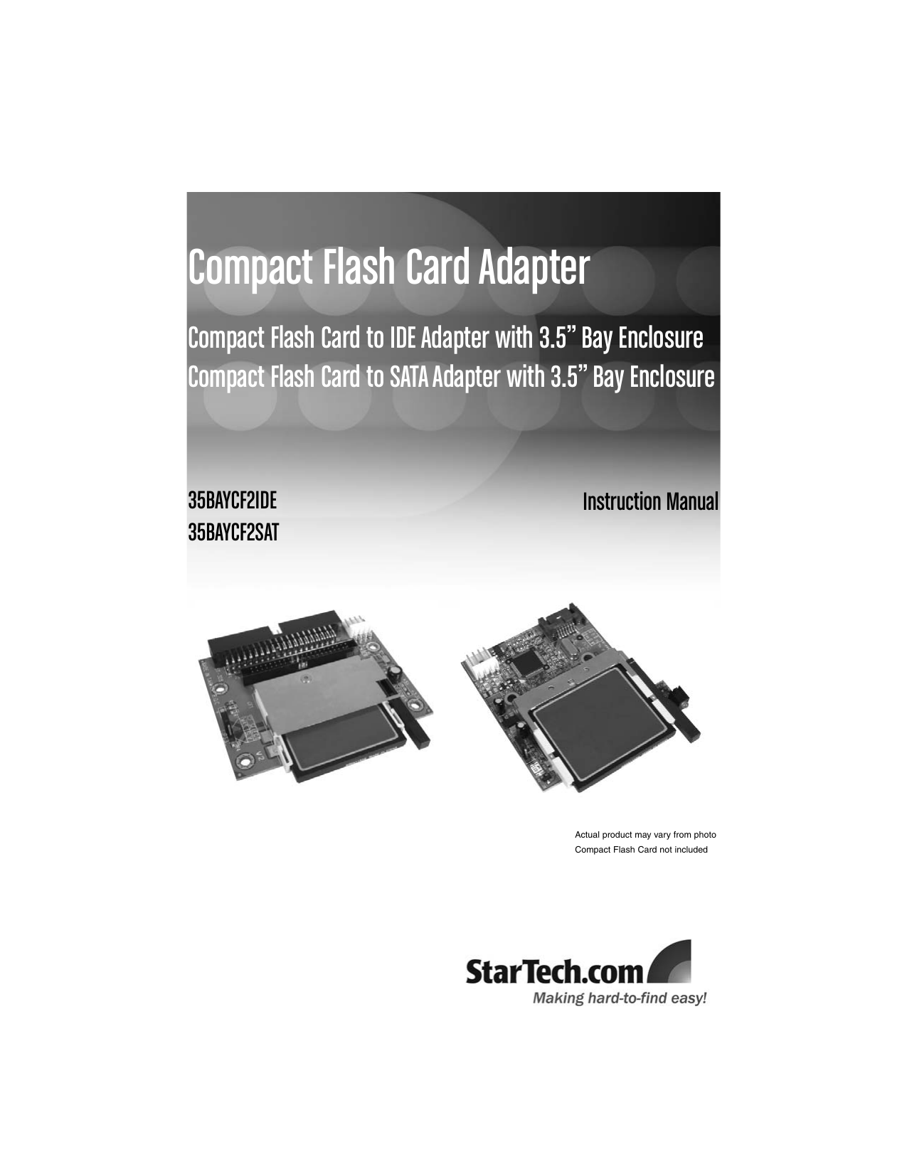 Compact Flash Card Adapter Manualzz