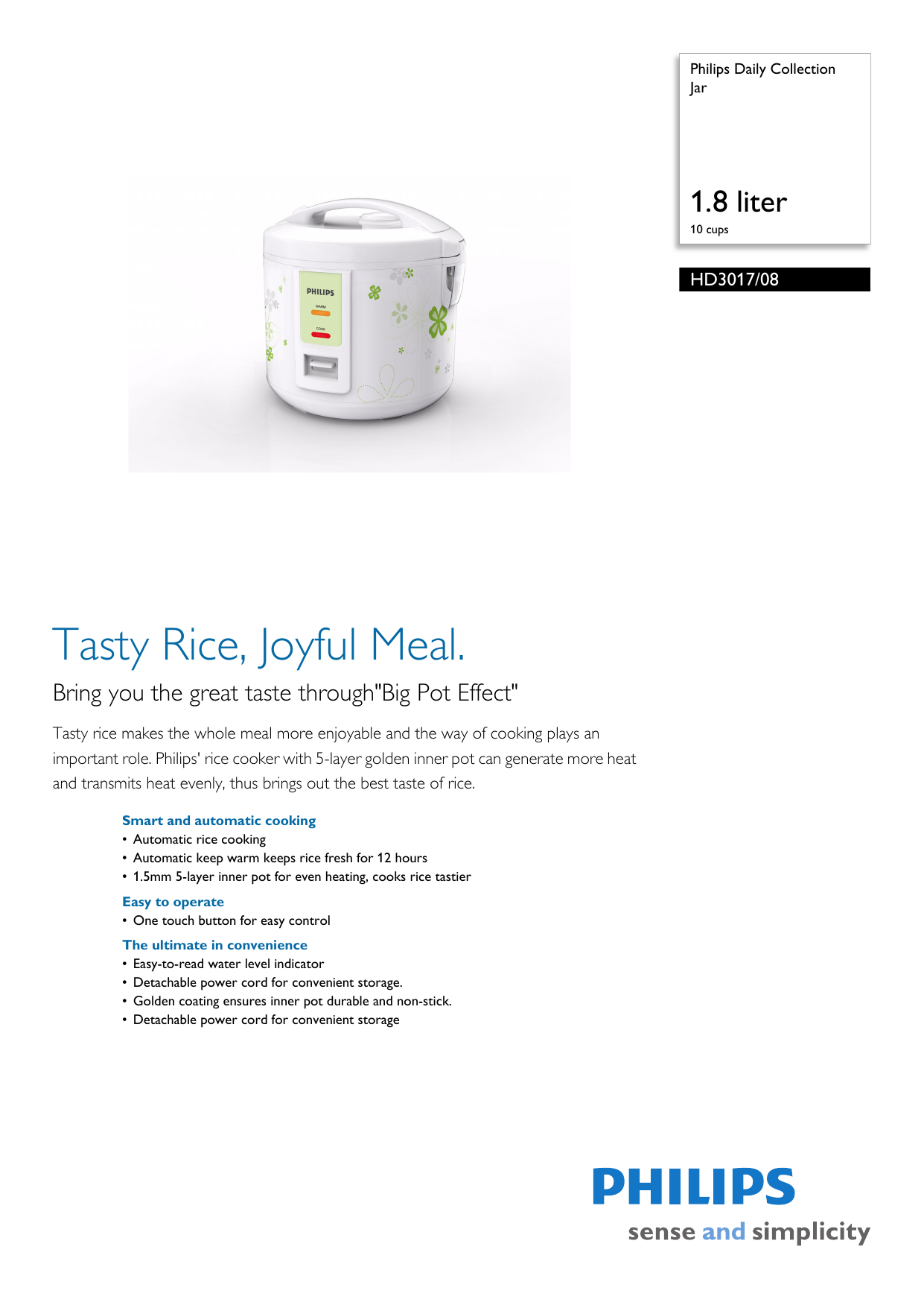 philips hd3017 rice cooker