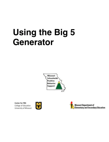 Directions To Big 5 Big 5 Generator Report Directions | Manualzz