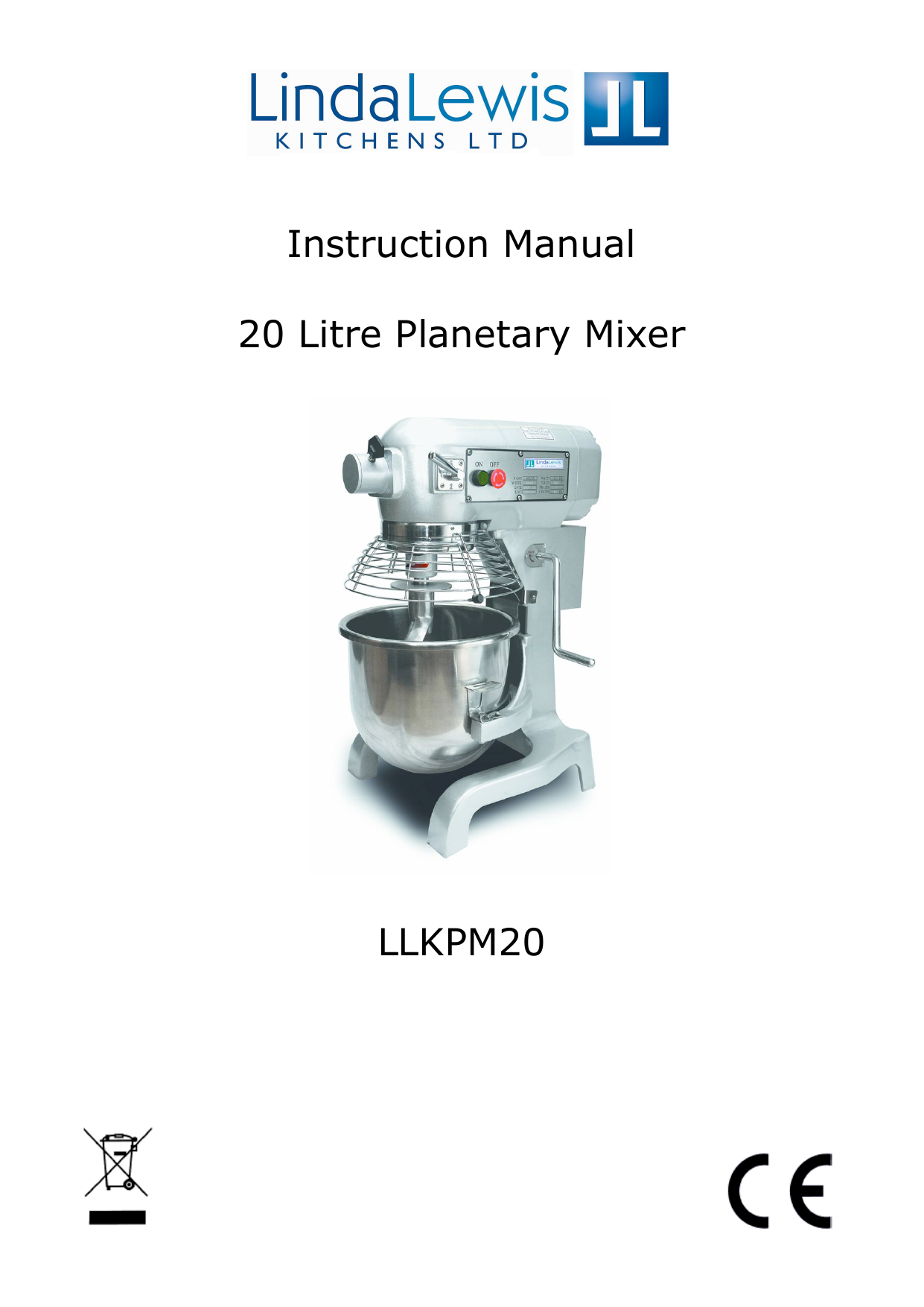 Instruction Manual 20 Litre Mixer LLKPM20 Manualzz