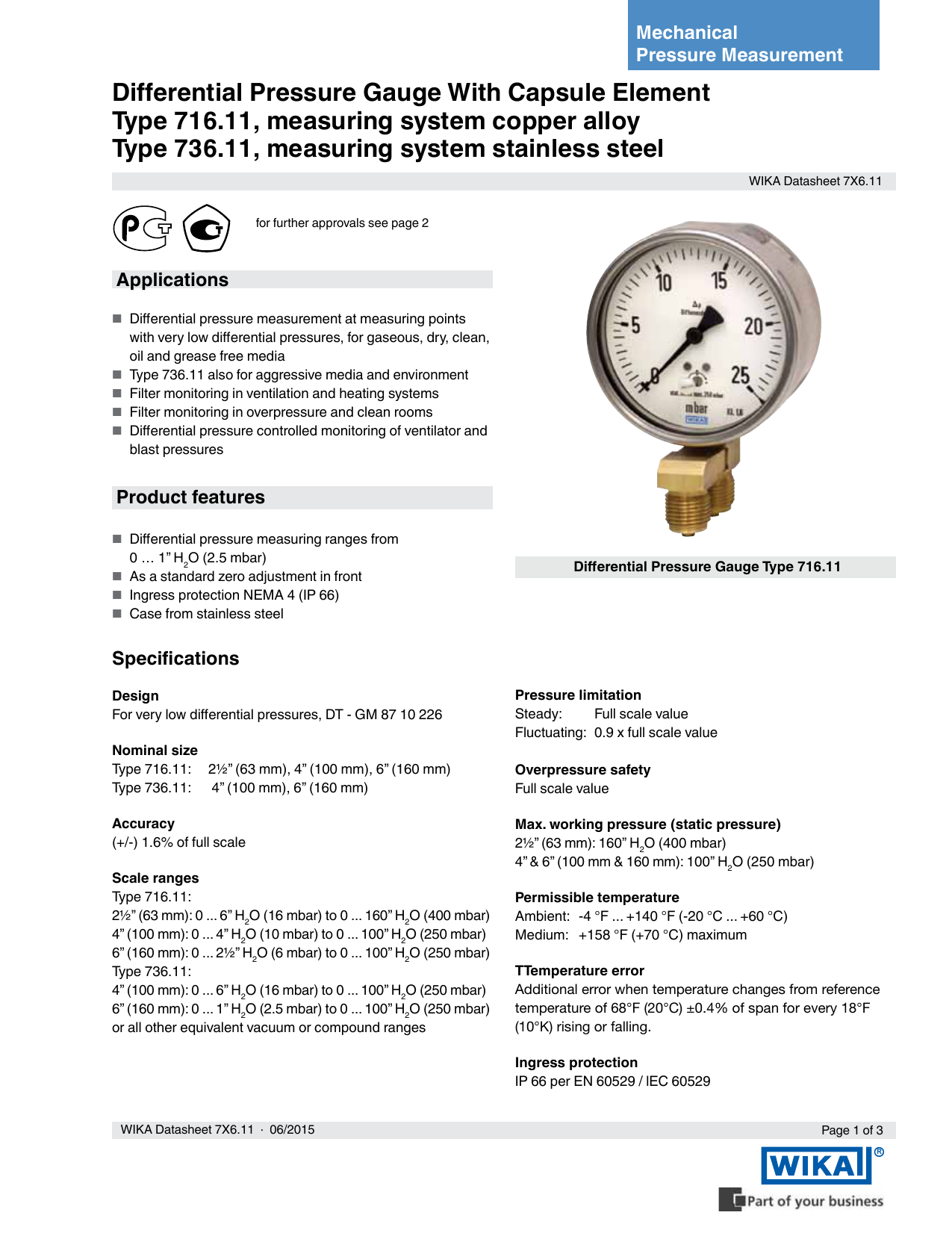 low pressure differential pressure gauge