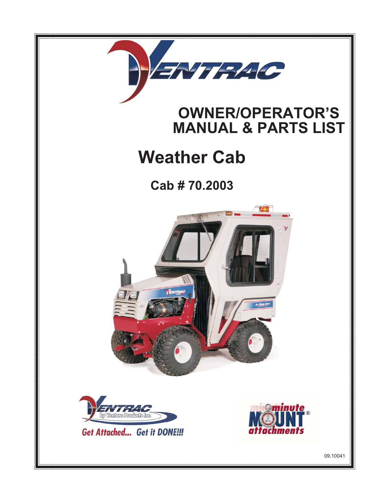 Ventrac KW250 All Weather Cab 41/4200 Owner's Manual Manualzz