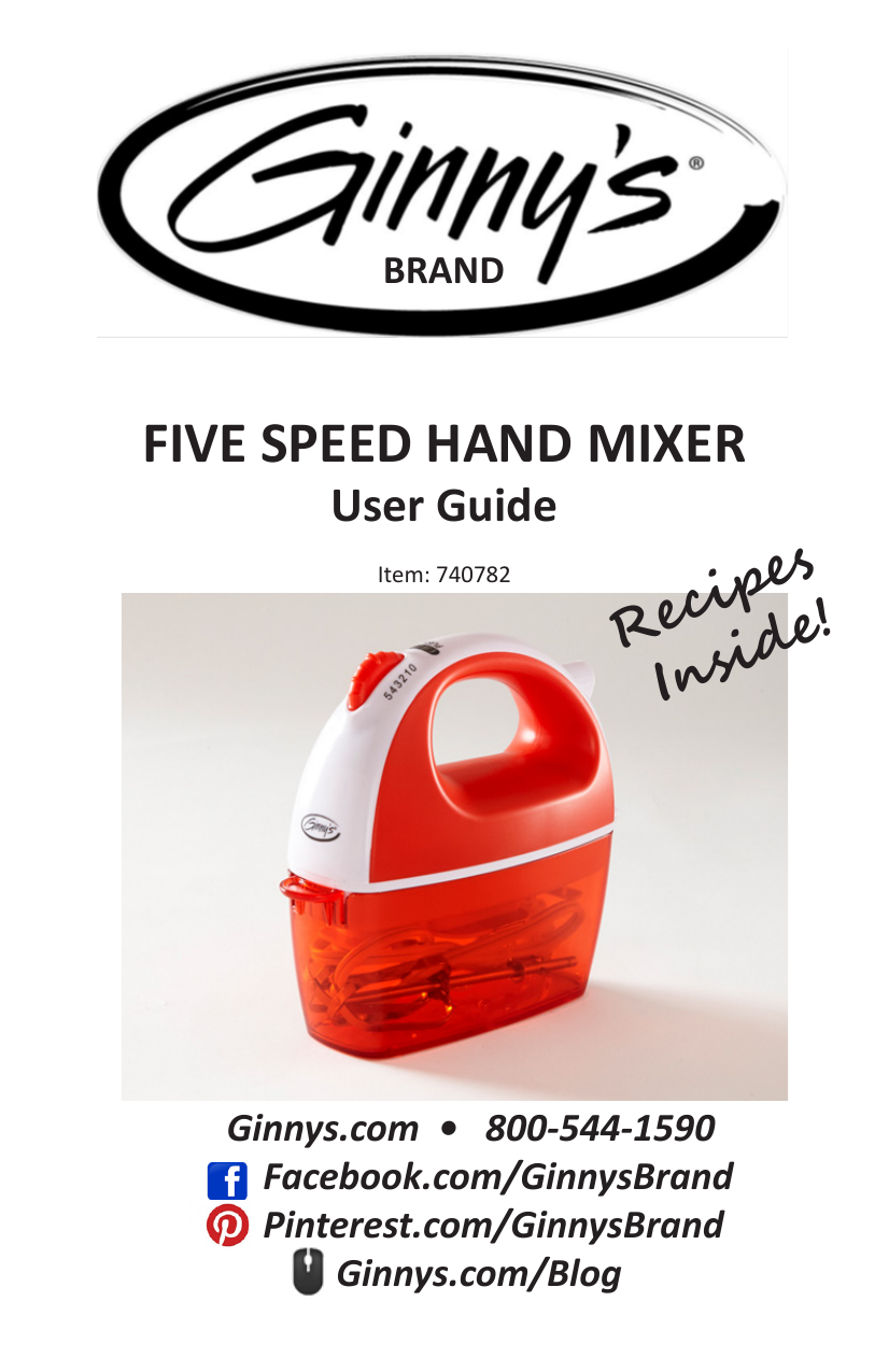 Ginny's Brand 5-Speed Hand Mixer