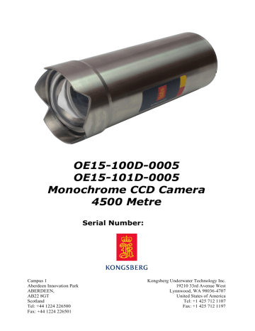 Oe15 100d 0005 Oe15 101d 0005 Monochrome Ccd Camera Manualzz