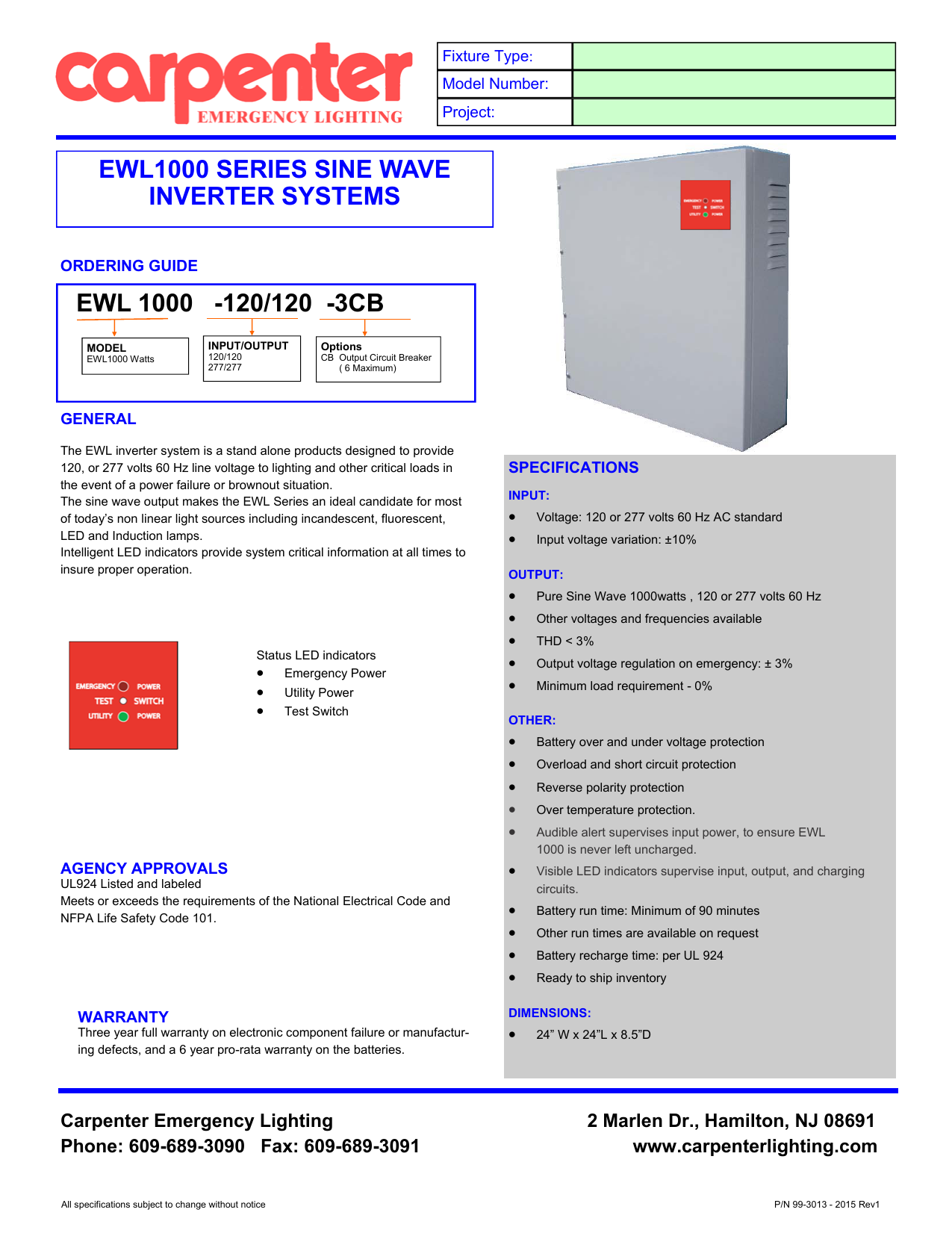 Ewl1000 Inverter Pub Carpenter Emergency Lighting Manualzz Ewl1000 Inverter Pub Carpenter