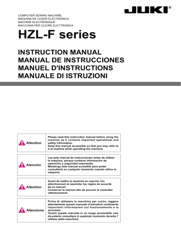 Juki HZL-F400 User's Manual | Manualzz