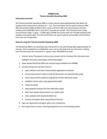 Thermo Scientific NanoDrop 2000 | Manualzz