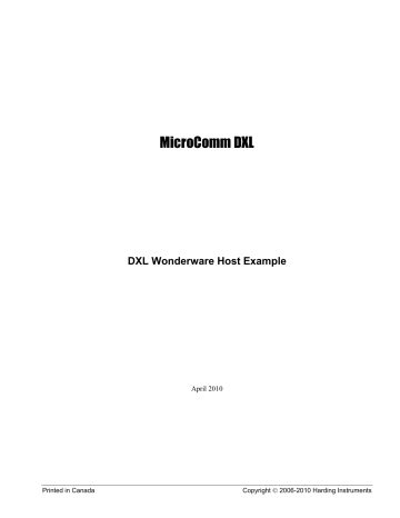 Harding MicroComm DXL | Manualzz