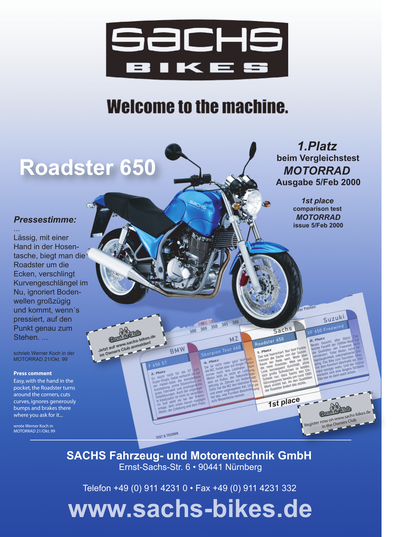 Roadster 650 Www Sachs Bikes De Sachs Manualzz