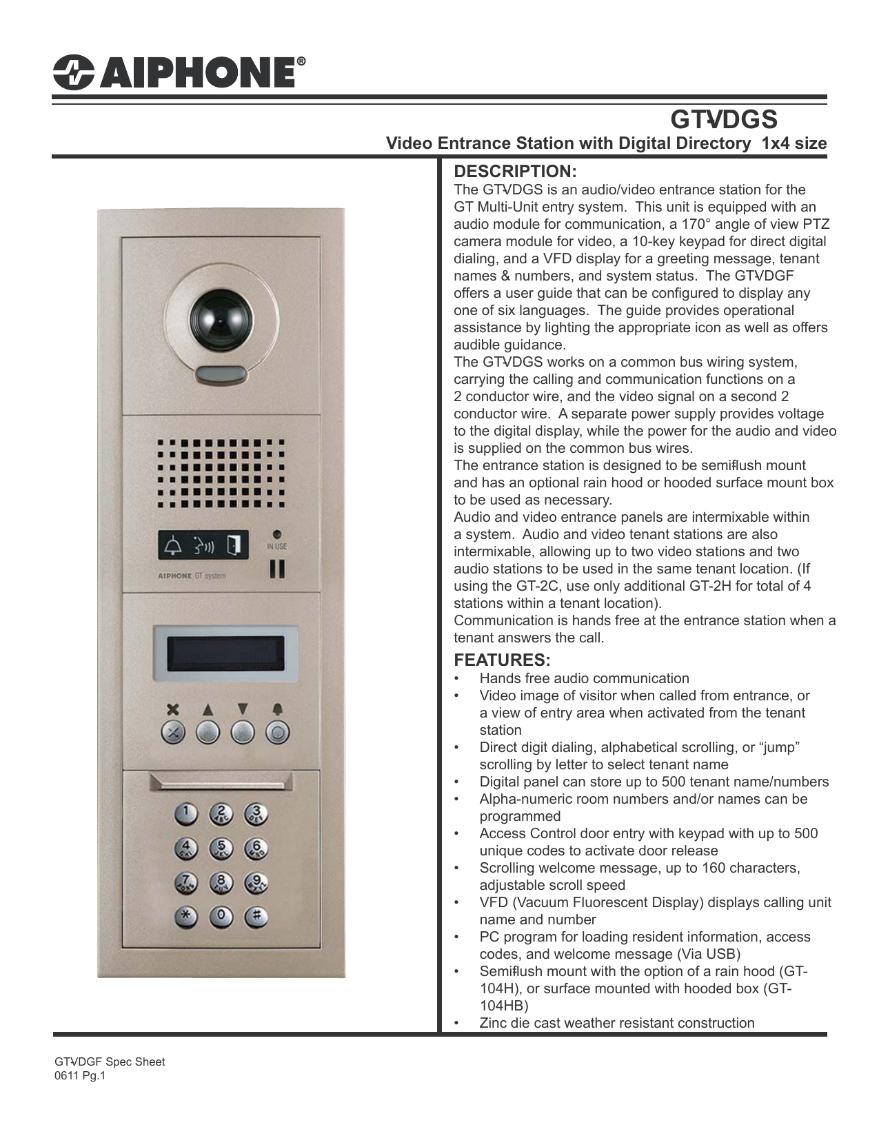 Aiphone GTVDGF Door Entry Direct Manualzz