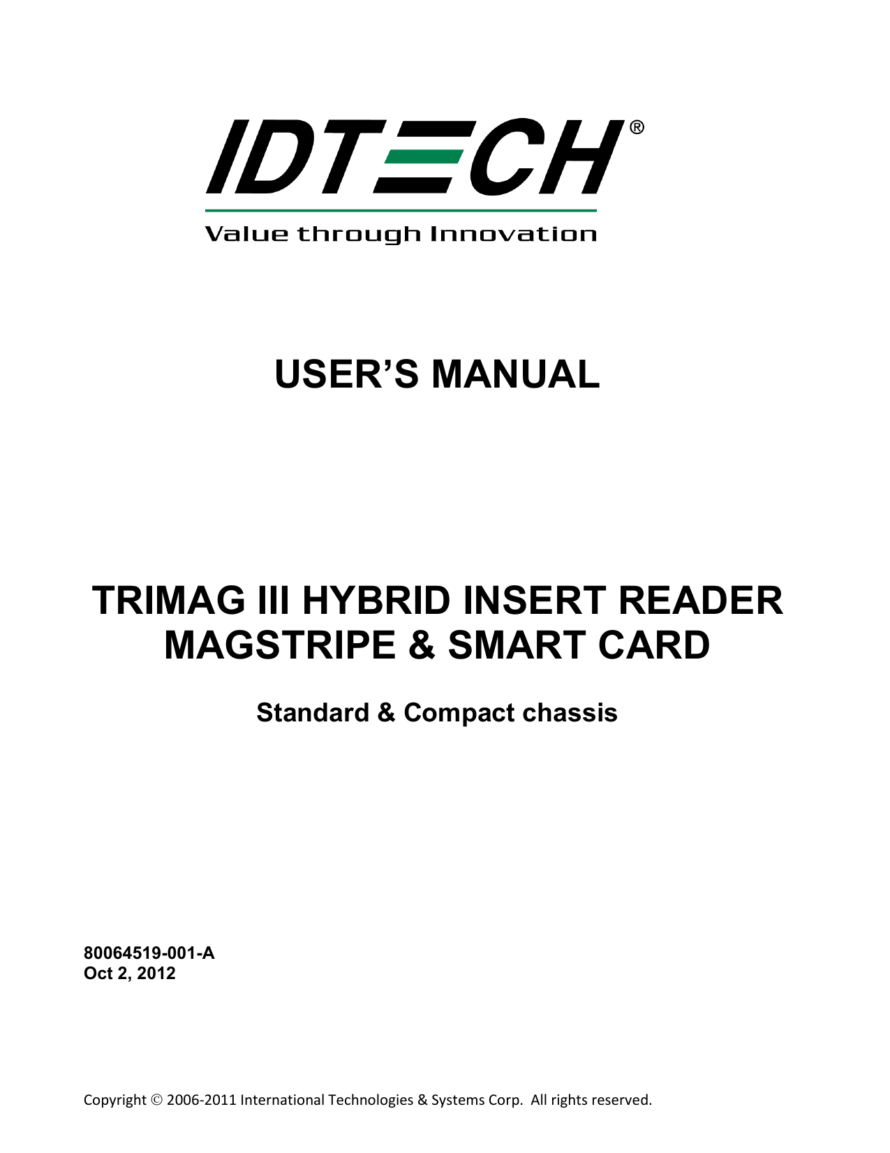 ID TECH Spectrum III Hybrid Insert User Manual Manualzz