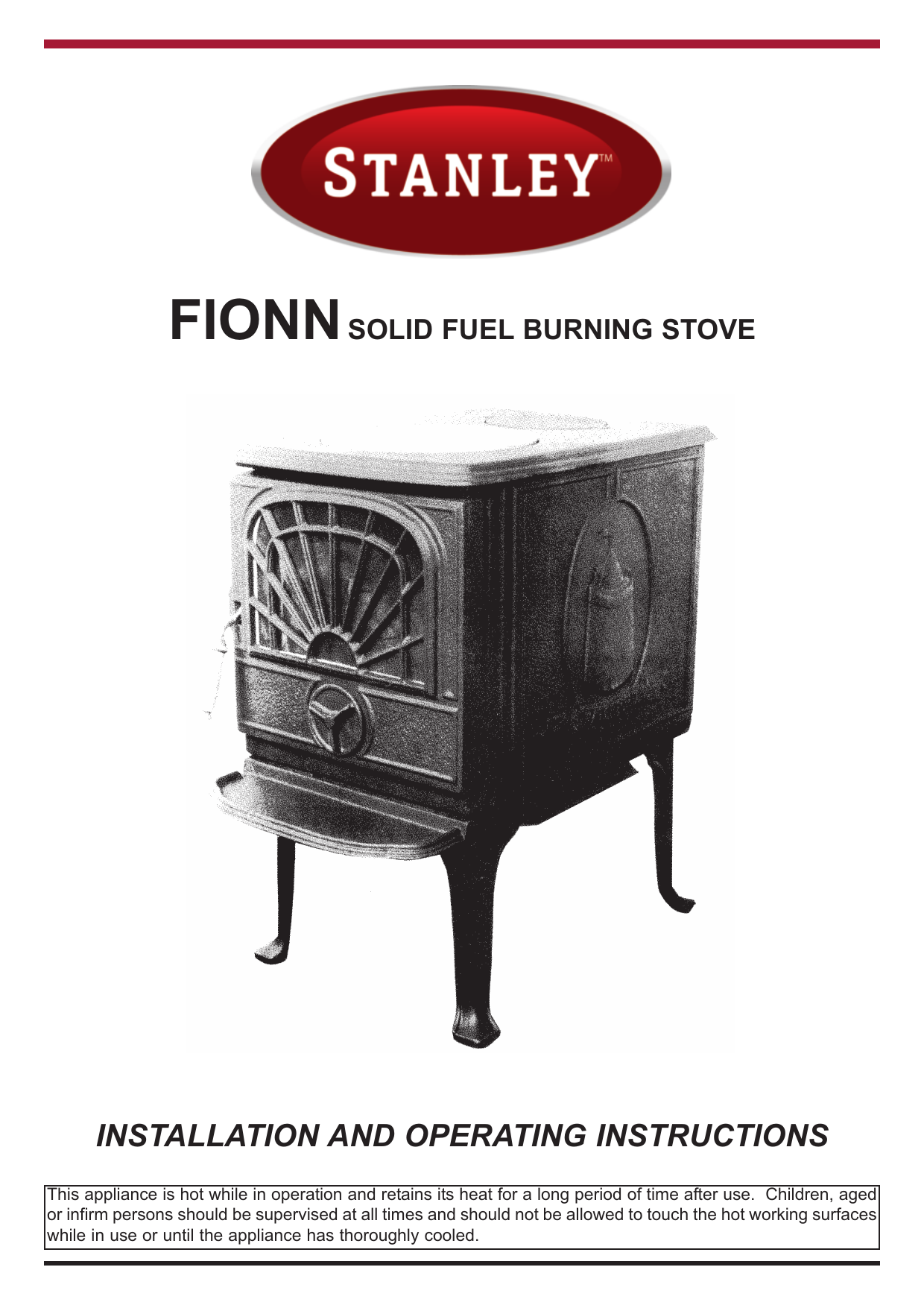 Stanley Fionn Installation And Operating Instructions Manual | Manualzz