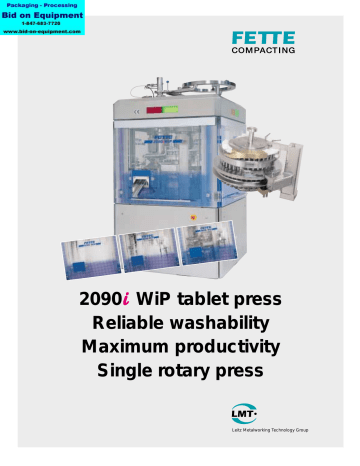 2090 Wip Tablet Press Reliable Washability Manualzz