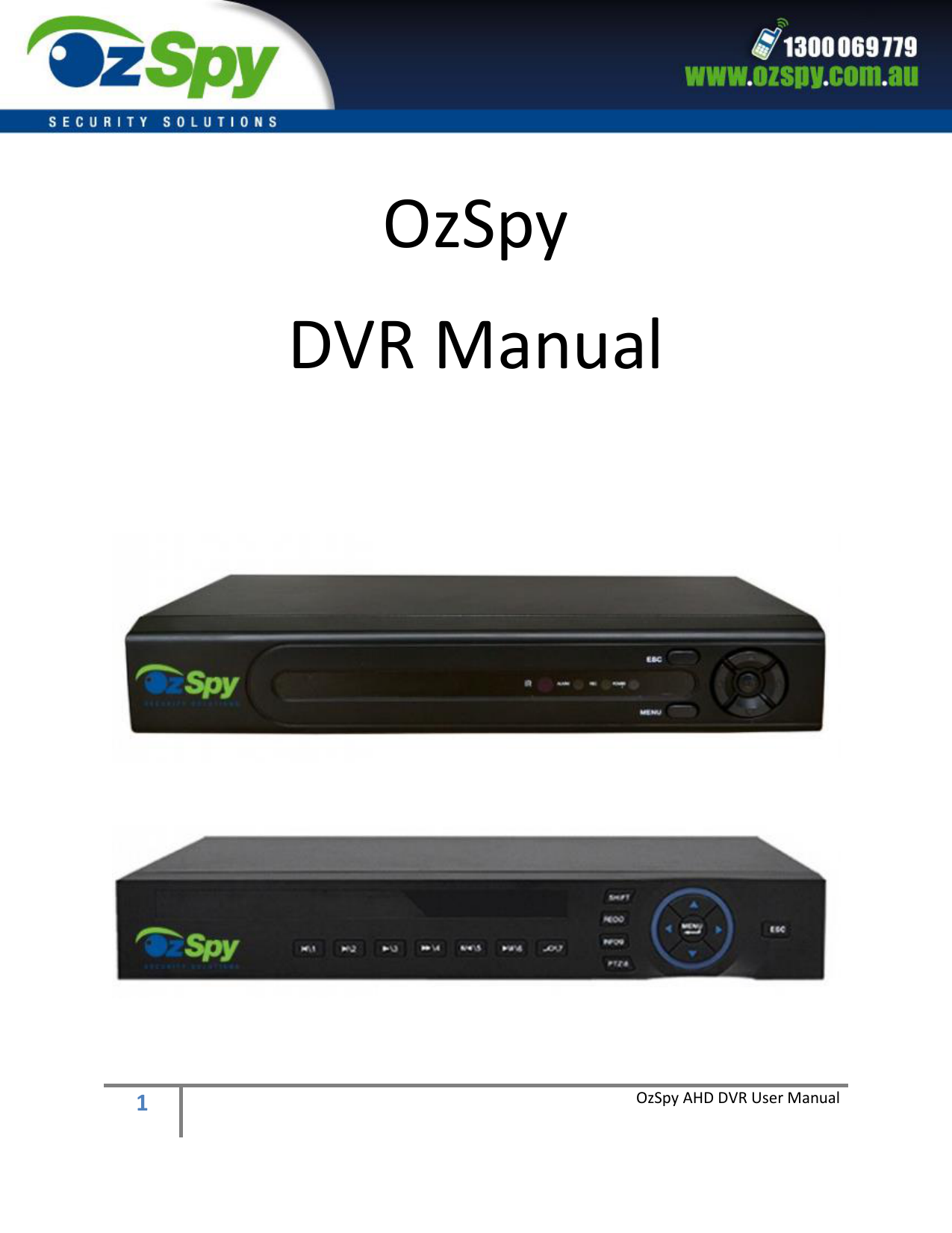 OzSpy DVR Manual Manualzz