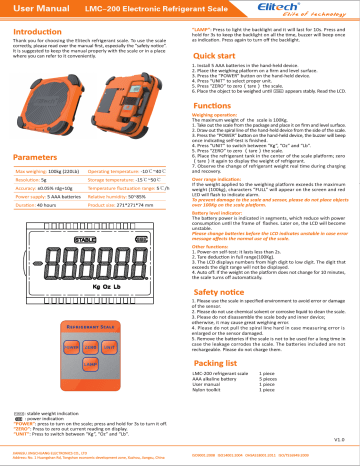 Elitech LMC-200 | Manualzz