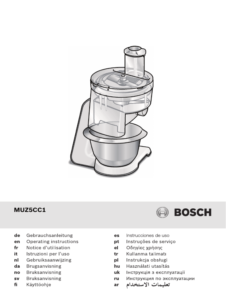 Bosch Muz5cc1 00 Muz5cc1 Mum 02 Anvandarmanual Manualzz