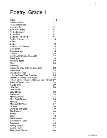 Poetry: Grade 1 | Manualzz