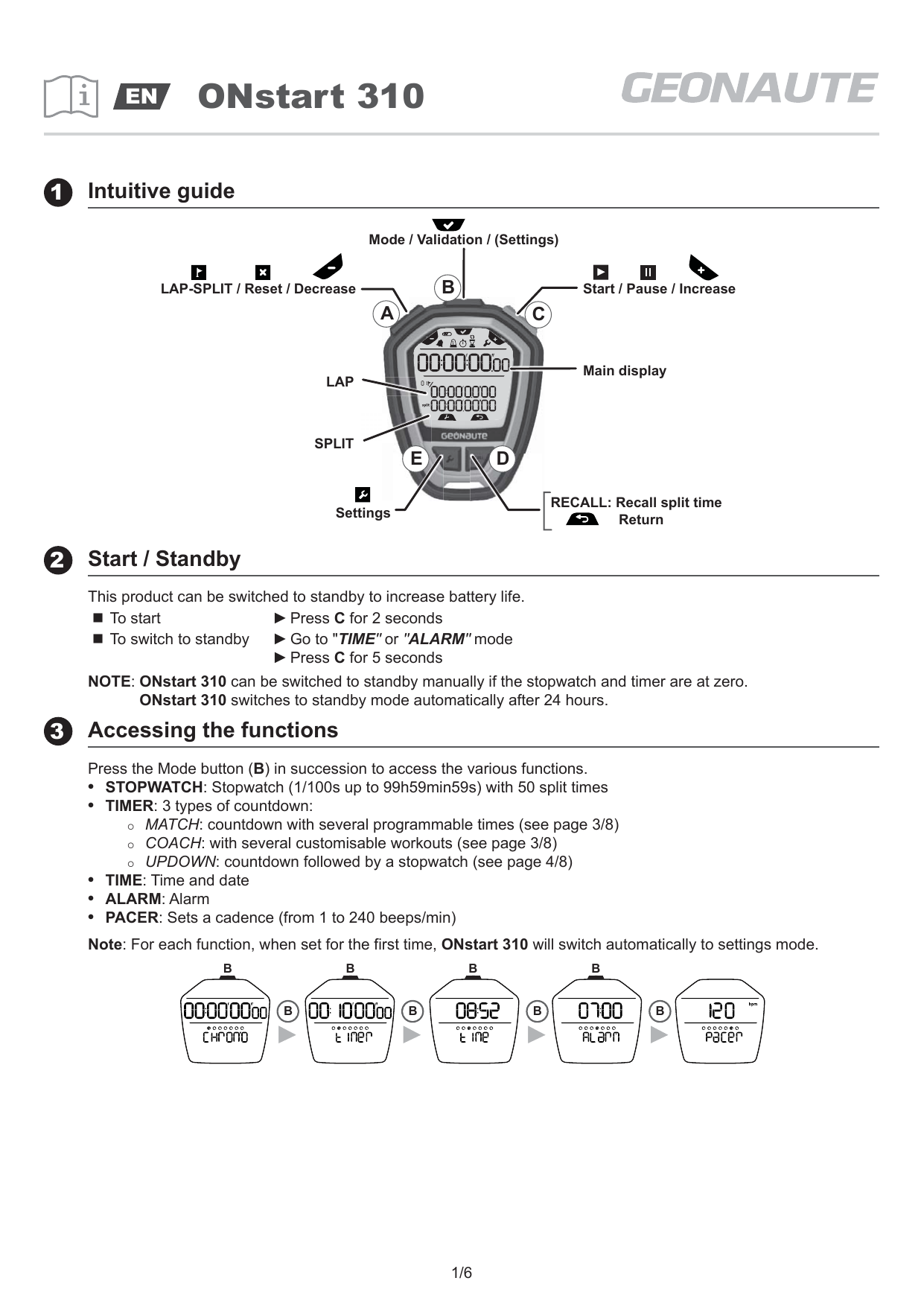 kalenji stopwatch manual