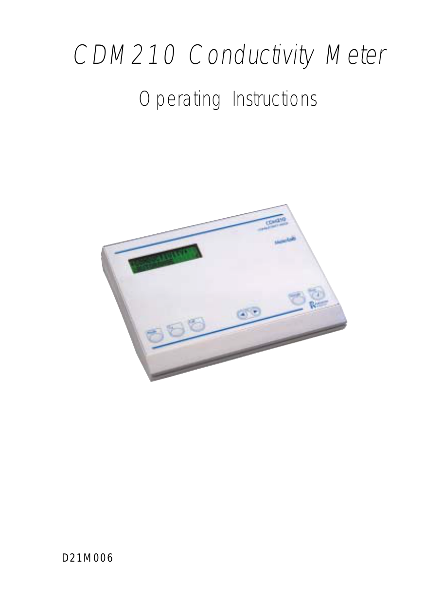 CDM210 Conductivity Meter Manualzz