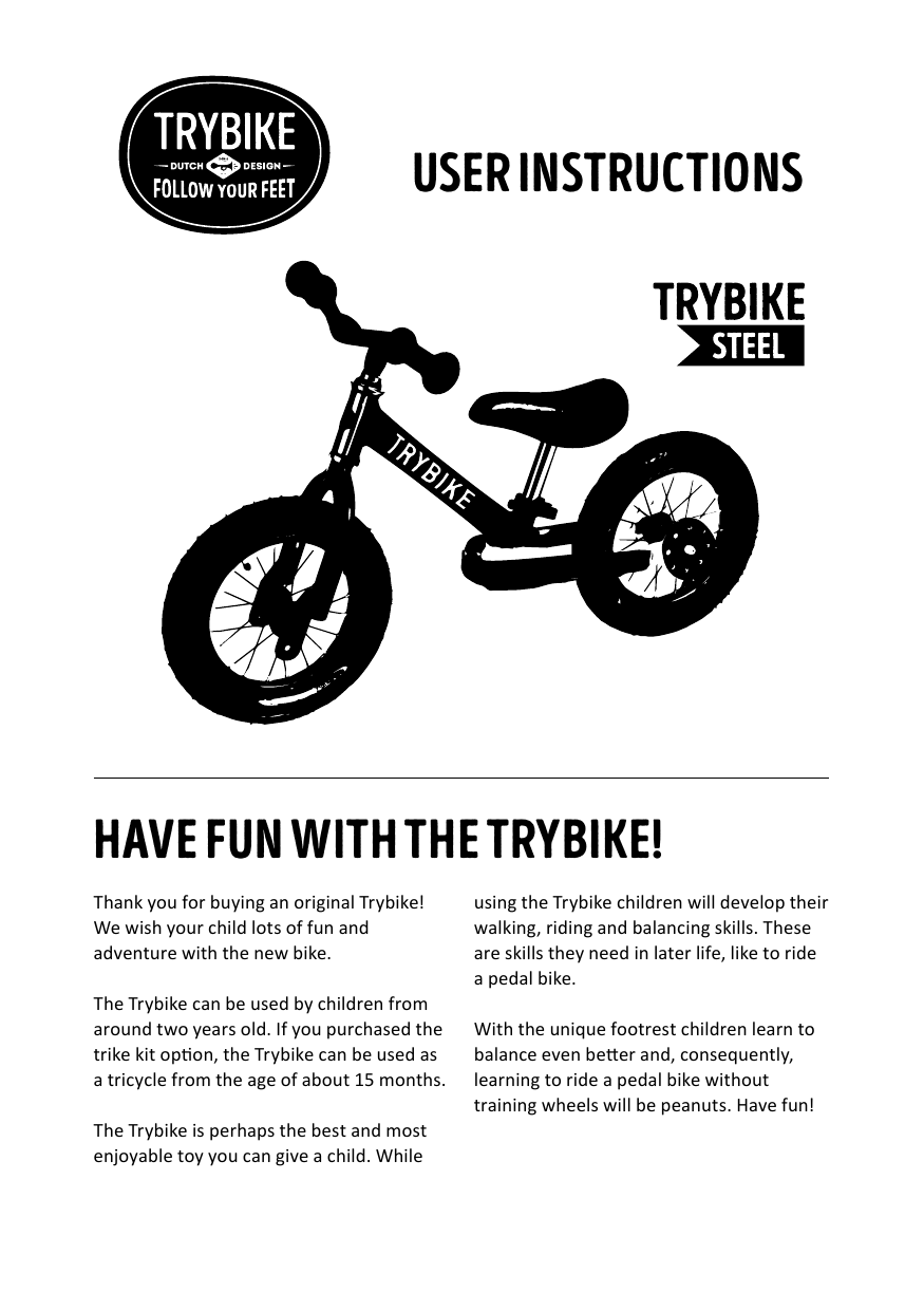 trybike with pedals