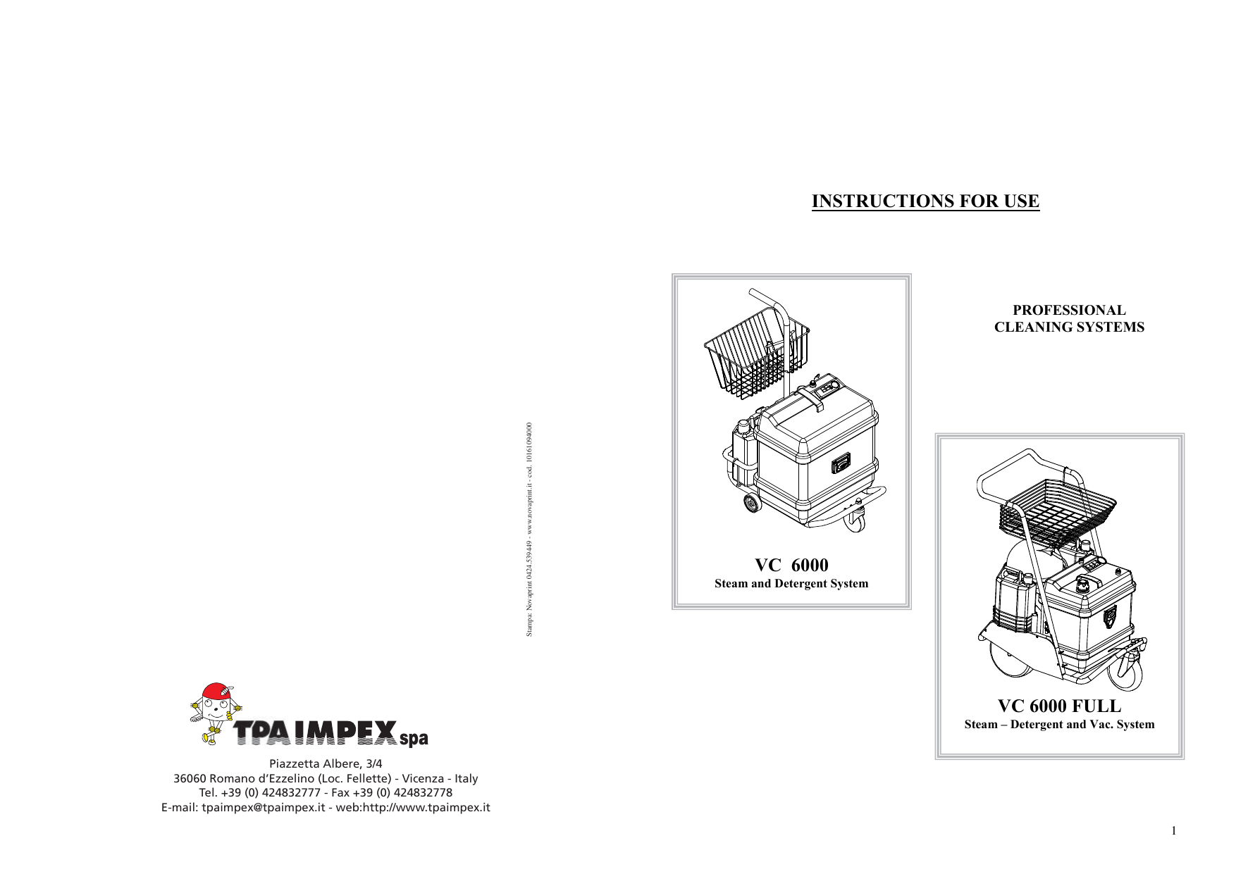 Instructions For Use Vc 6000 Vc 6000 Full Manualzz